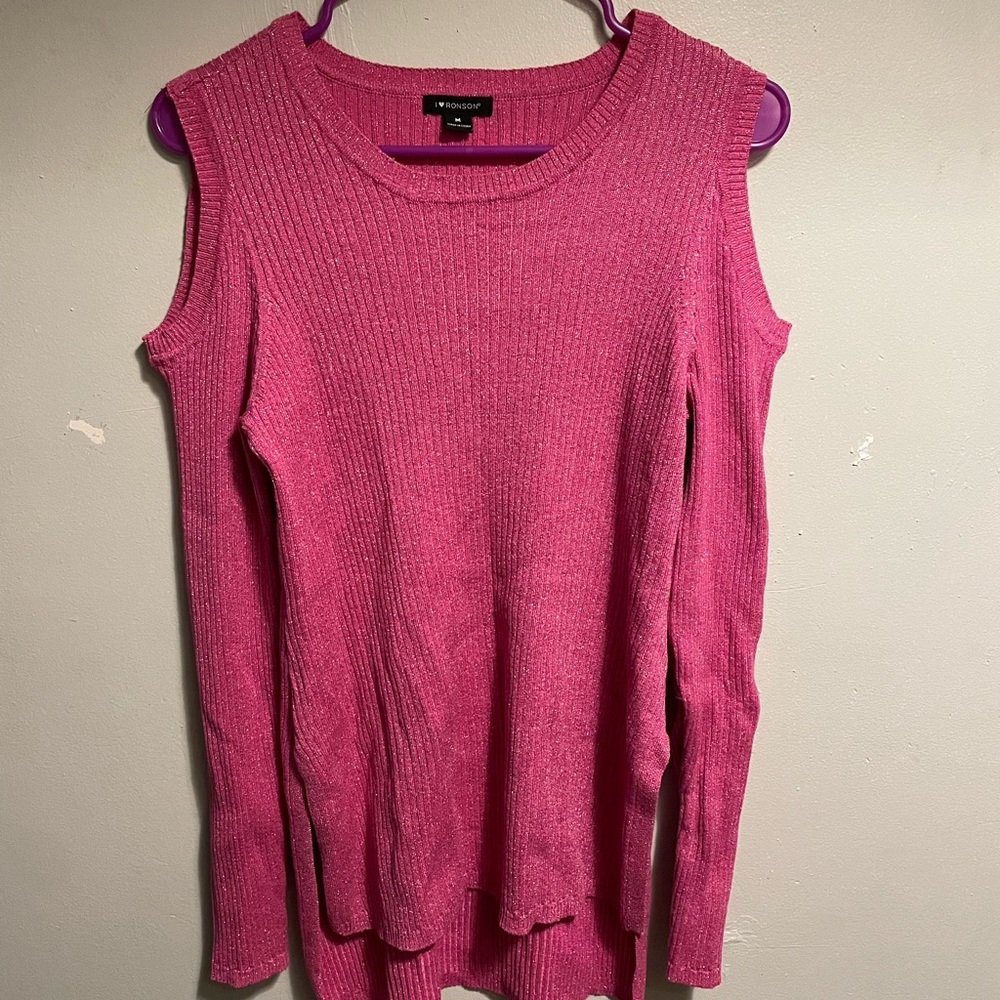 Hot Pink cut out sleeve sweater